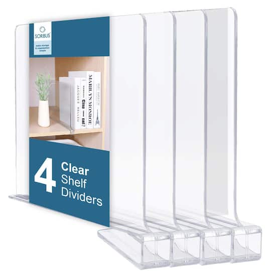 Sorbus 12.75&#x22; Modern Clear Acrylic Shelf Dividers